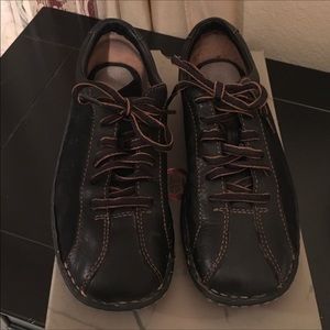 Born black leather lace up oxfords